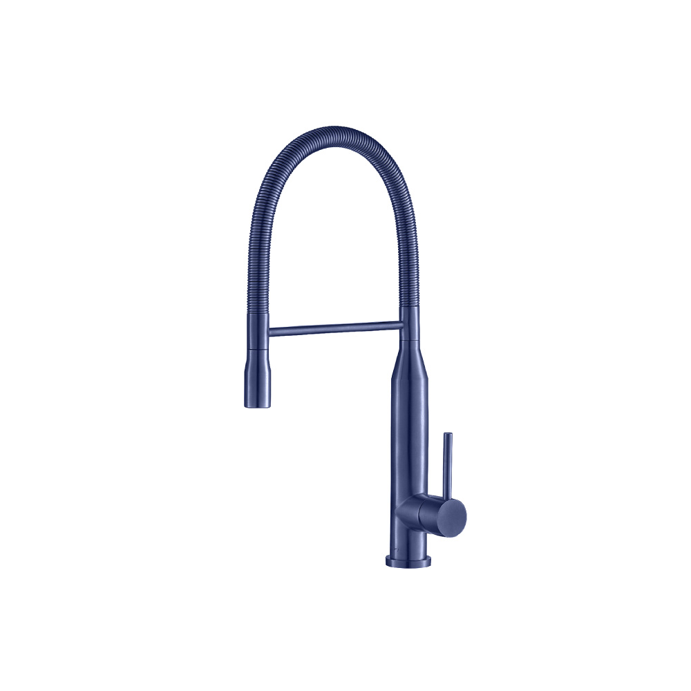 Glatt - Semi-Professional Dual Spray Stainless Steel Kitchen Faucet With Pull Out | Navy Blue