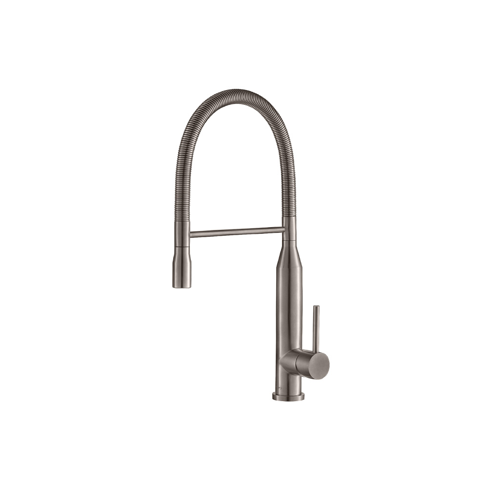 Glatt - Semi-Professional Dual Spray Stainless Steel Kitchen Faucet With Pull Out | Steel Grey
