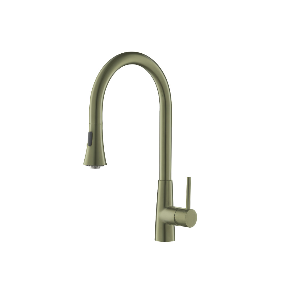 Zest - Dual Spray Stainless Steel Kitchen Faucet With Pull Out | Army Green