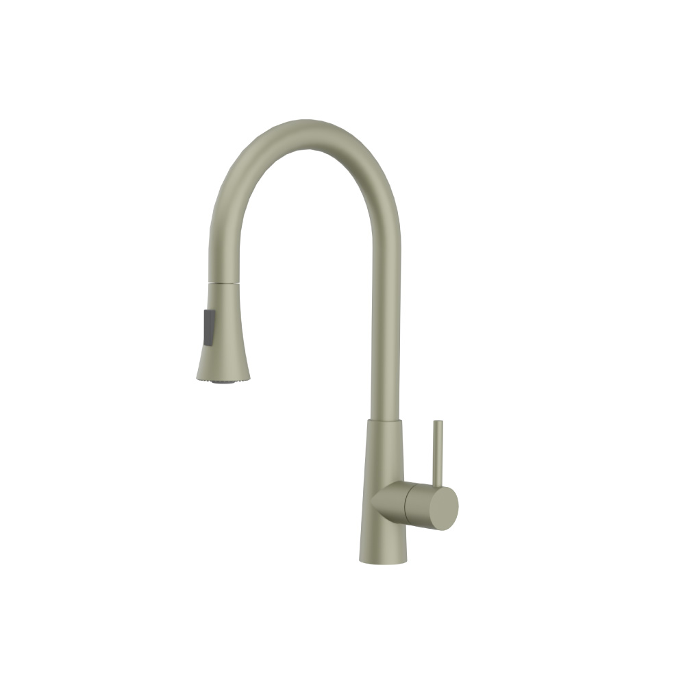 Zest - Dual Spray Stainless Steel Kitchen Faucet With Pull Out | Army Green