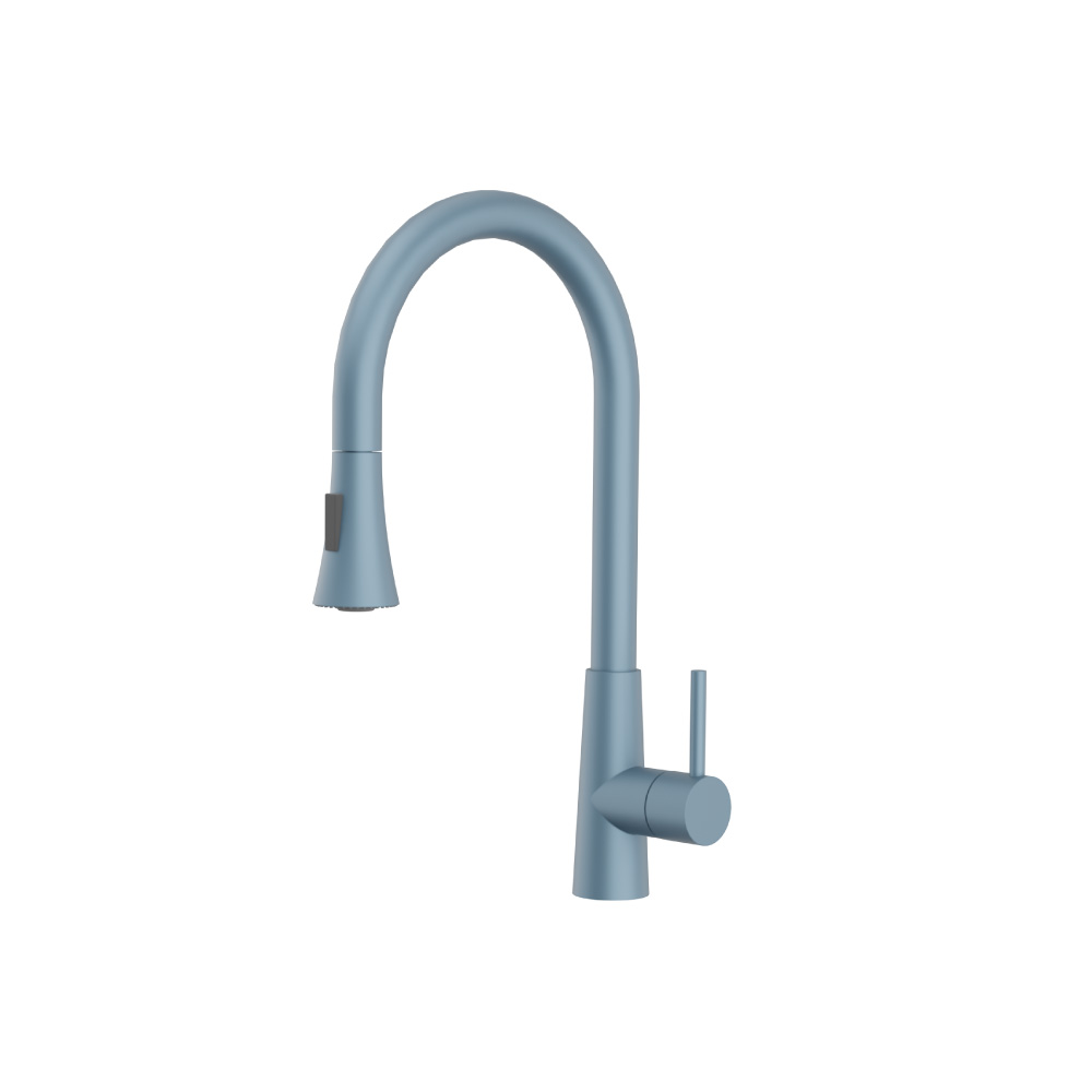 Zest - Dual Spray Stainless Steel Kitchen Faucet With Pull Out | Blue Platinum