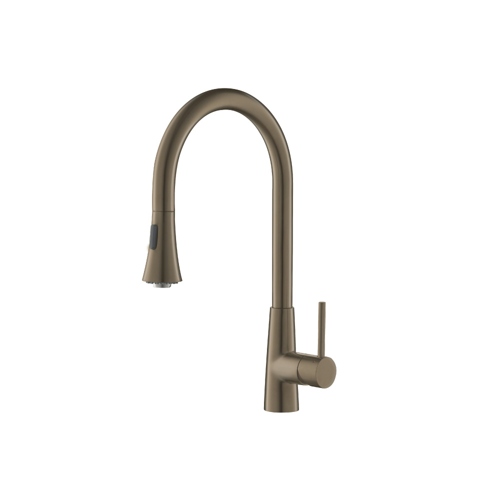 Zest - Dual Spray Stainless Steel Kitchen Faucet With Pull Out | Dark Tan