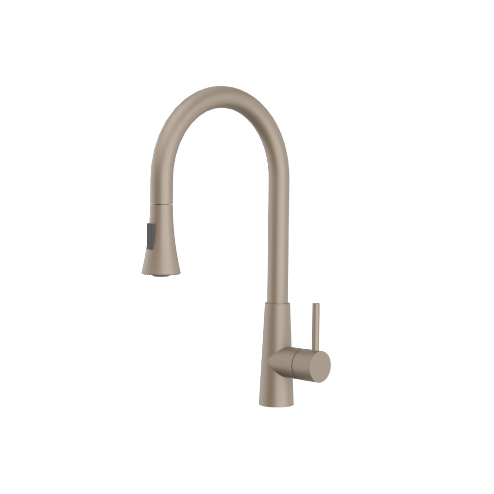 Zest - Dual Spray Stainless Steel Kitchen Faucet With Pull Out | Dark Tan