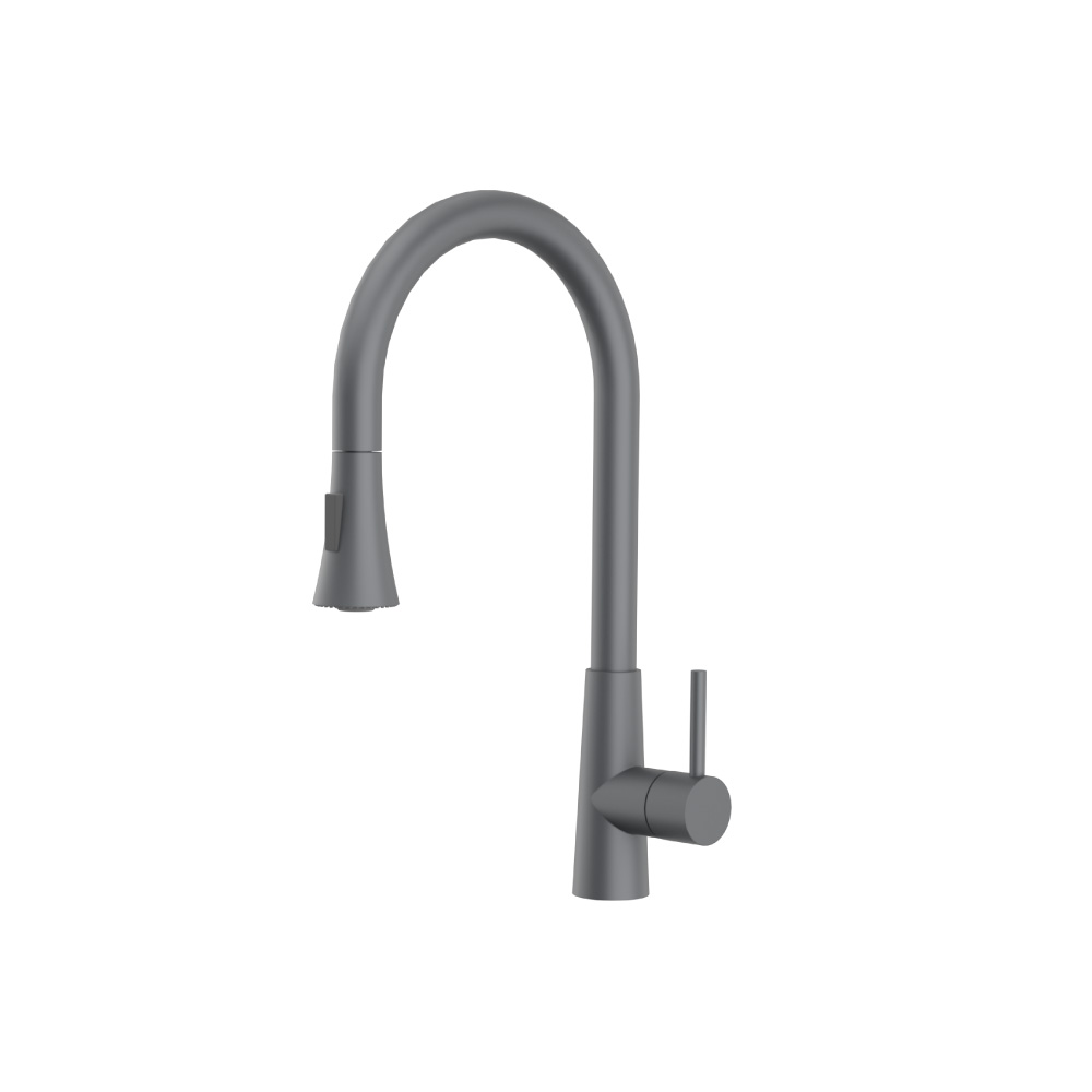 Zest - Dual Spray Stainless Steel Kitchen Faucet With Pull Out | Rock Grey