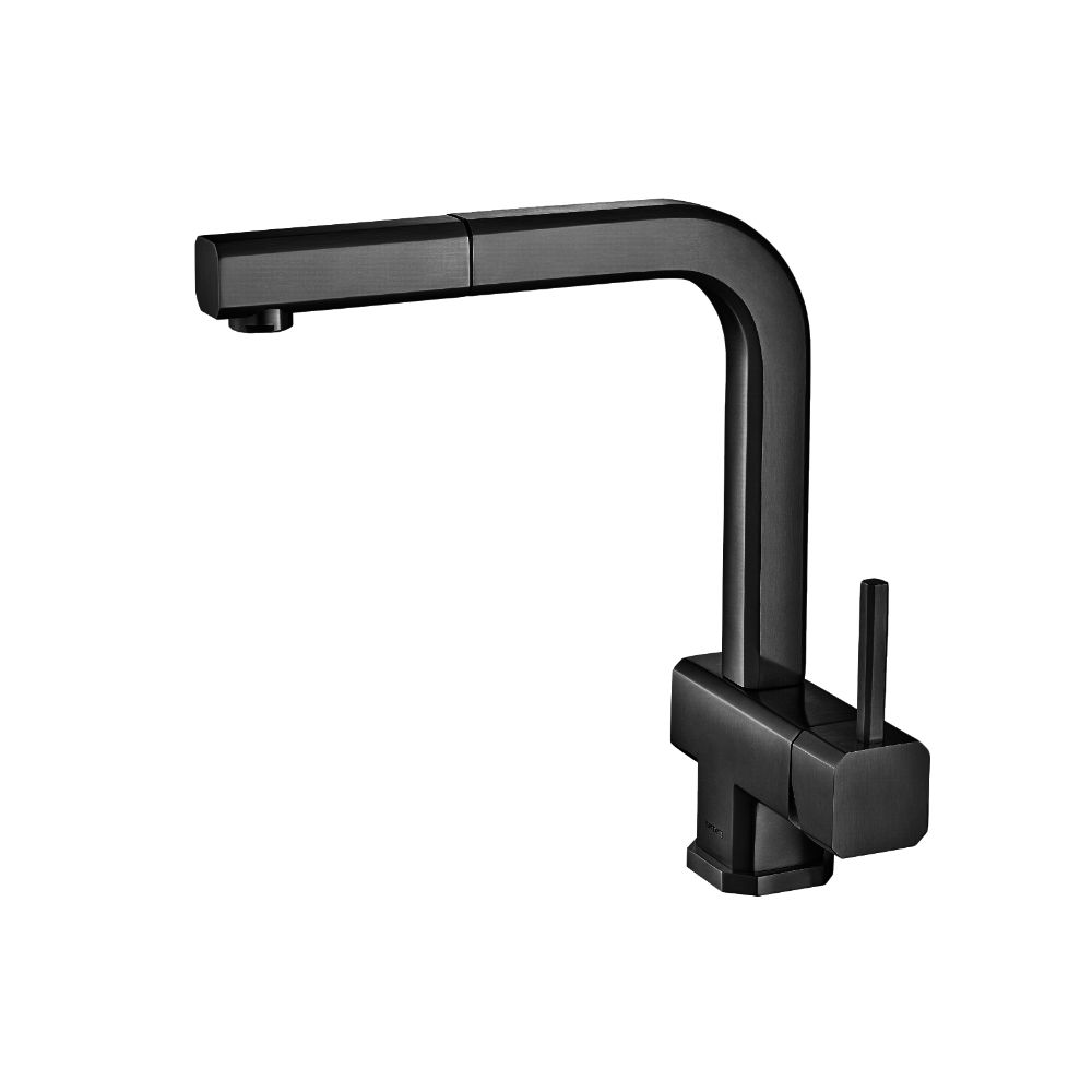 Cito - Dual Spray Stainless Steel Kitchen Faucet With Pull Out | Gloss Black