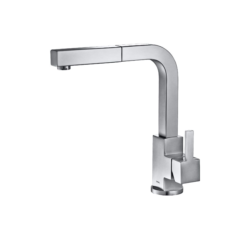 Deus - Dual Spray Stainless Steel Kitchen Faucet With Pull Out | Gloss White