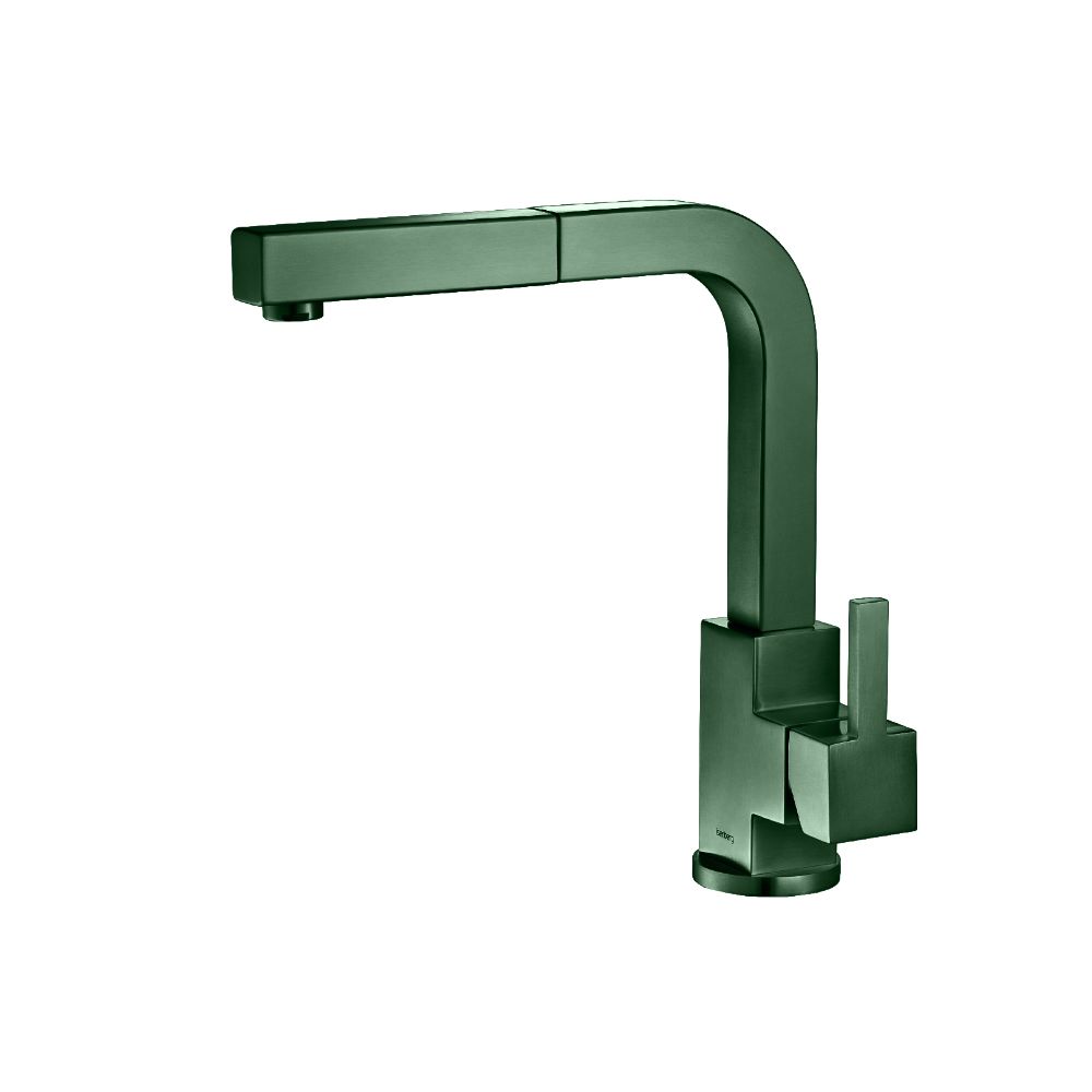 Deus - Dual Spray Stainless Steel Kitchen Faucet With Pull Out | Leaf Green