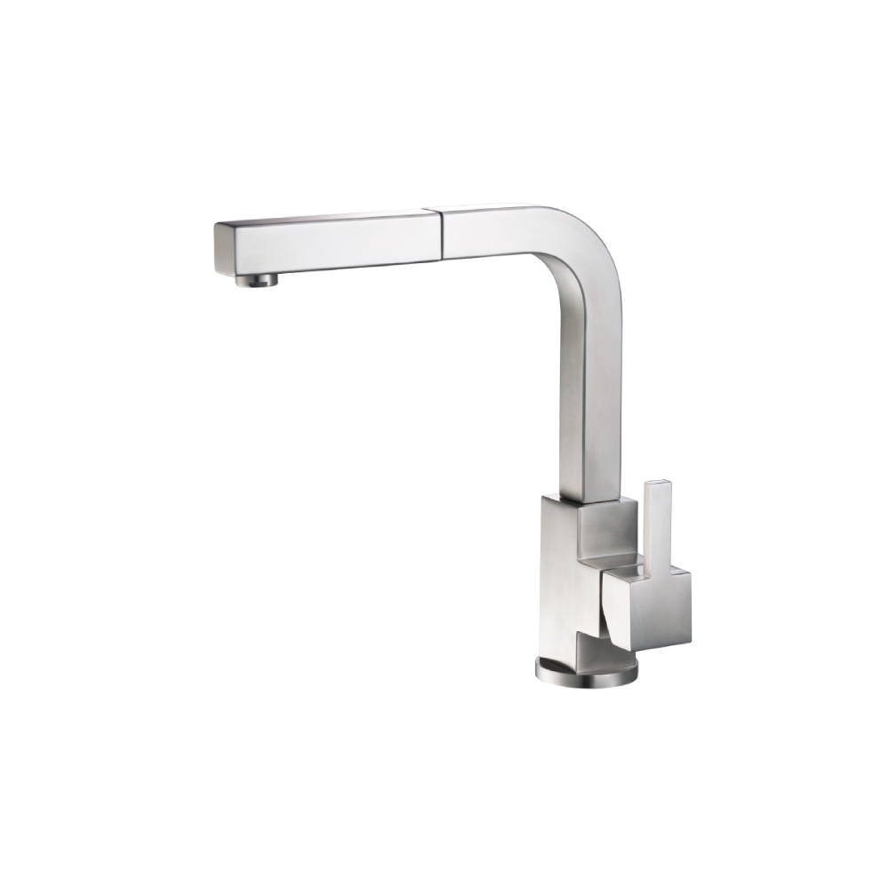 Deus - Dual Spray Stainless Steel Kitchen Faucet With Pull Out | Stainless Steel