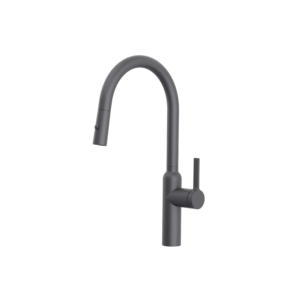 Ziel - Dual Spray Stainless Steel Kitchen Faucet With Pull Out | Dark Grey