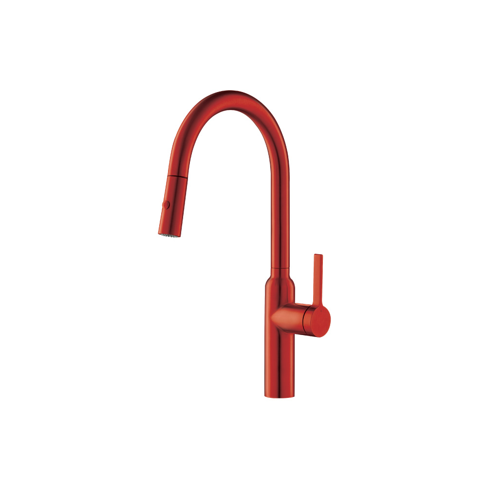 Ziel - Dual Spray Stainless Steel Kitchen Faucet With Pull Out | Deep Red