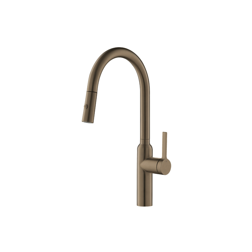 Ziel - Dual Spray Stainless Steel Kitchen Faucet With Pull Out | Dark Tan