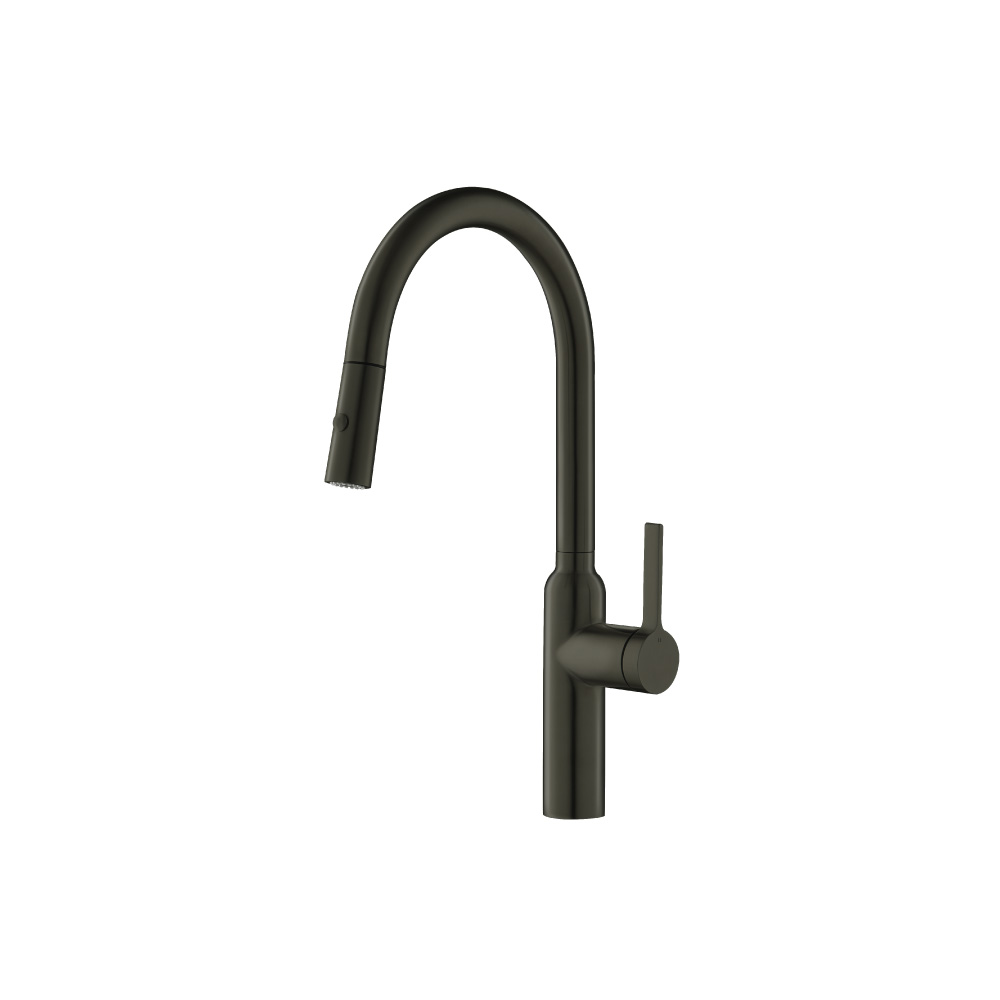 Ziel - Dual Spray Stainless Steel Kitchen Faucet With Pull Out | Gun Metal Grey