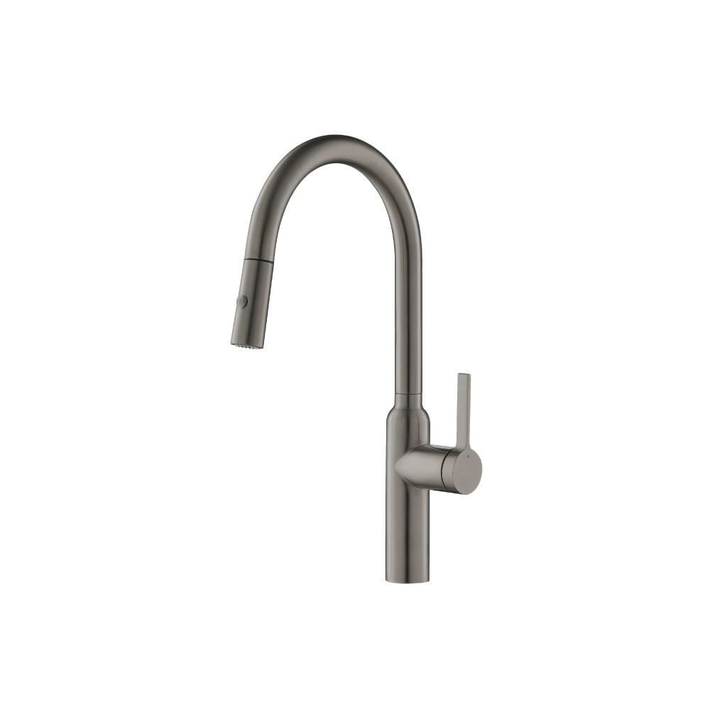 Ziel - Dual Spray Stainless Steel Kitchen Faucet With Pull Out | Steel Grey