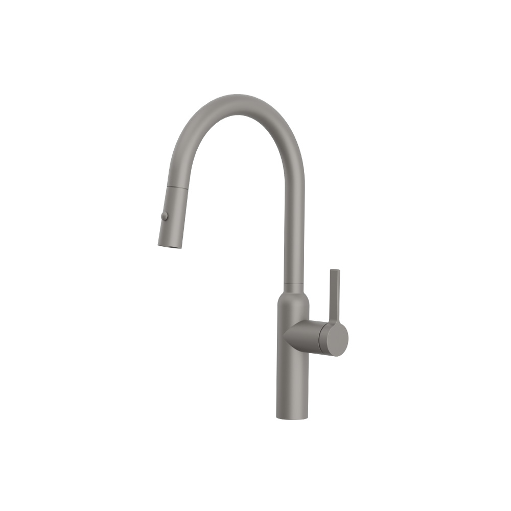 Ziel - Dual Spray Stainless Steel Kitchen Faucet With Pull Out | Steel Grey