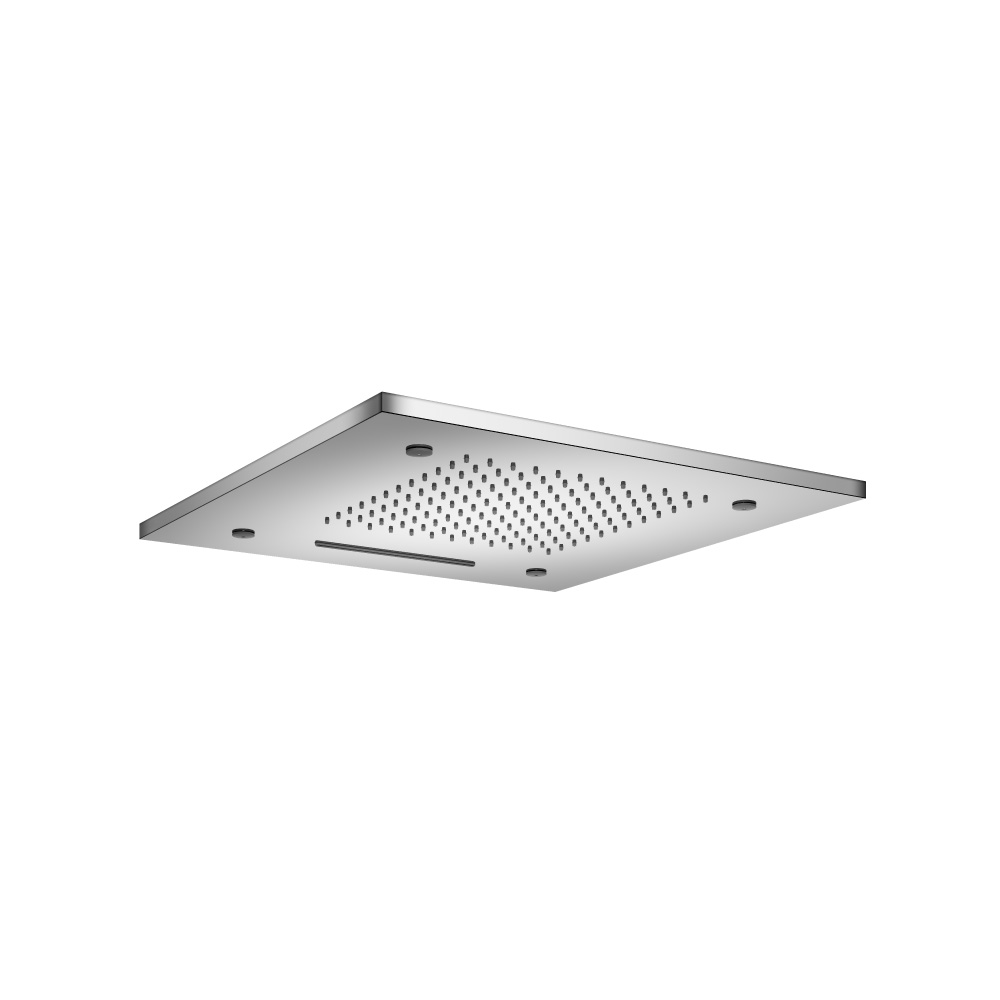 20" Stainless Steel Flush Mount Rainhead With Cascade Watefall & Mist Flow | Brushed Nickel PVD