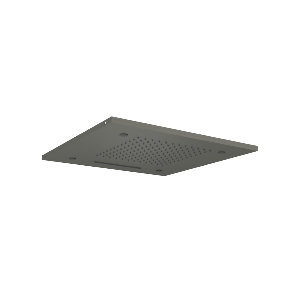 20" Stainless Steel Flush Mount Rainhead With Cascade Waterfall & Mist Flow | Dark Green