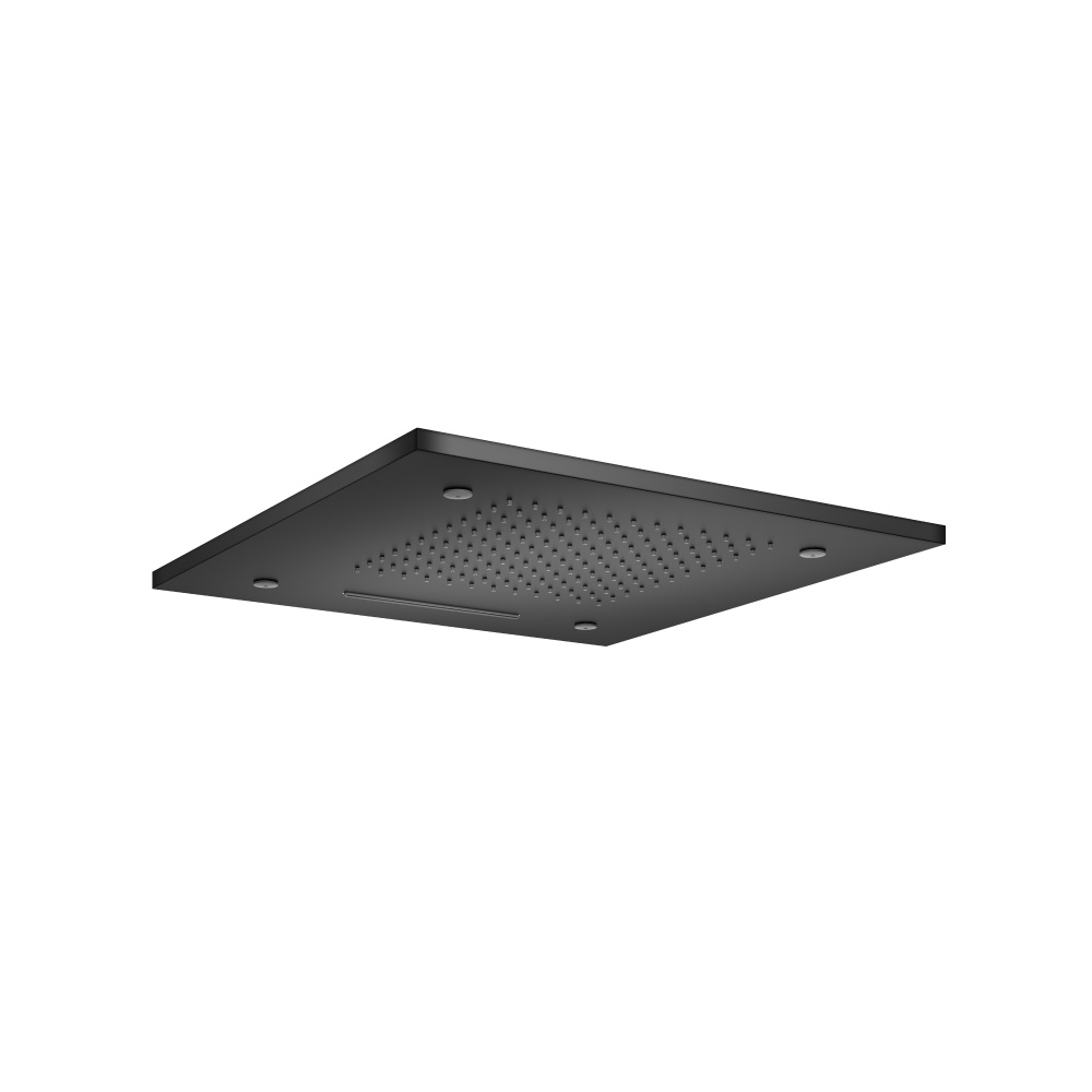 20" Stainless Steel Flush Mount Rainhead With Cascade Waterfall & Mist Flow | Matte Black