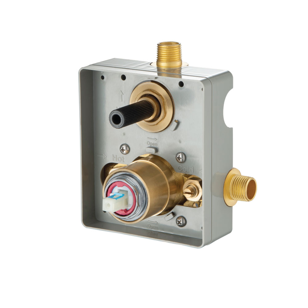 Pressure Balance Valve With Integrated 2-Way Diverter | Rough Brass