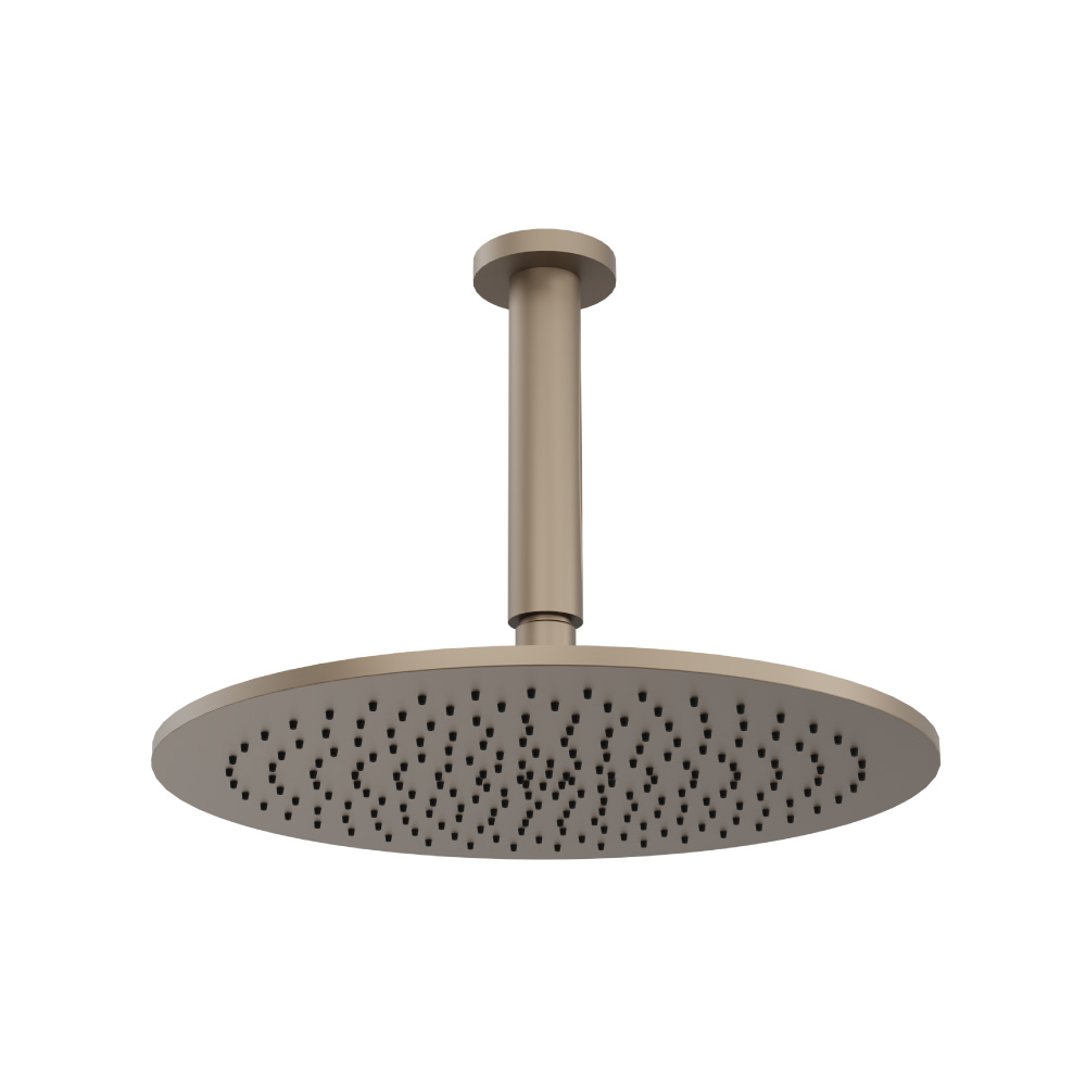 12" Rain Head with 6" Ceiling Mount Arm | Dark Tan