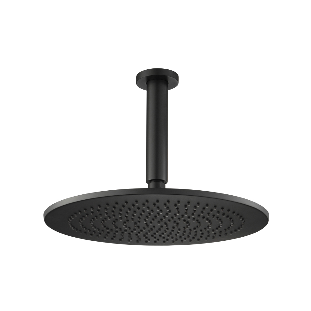 12" Rain Head with 6" Ceiling Mount Arm  | Matte Black