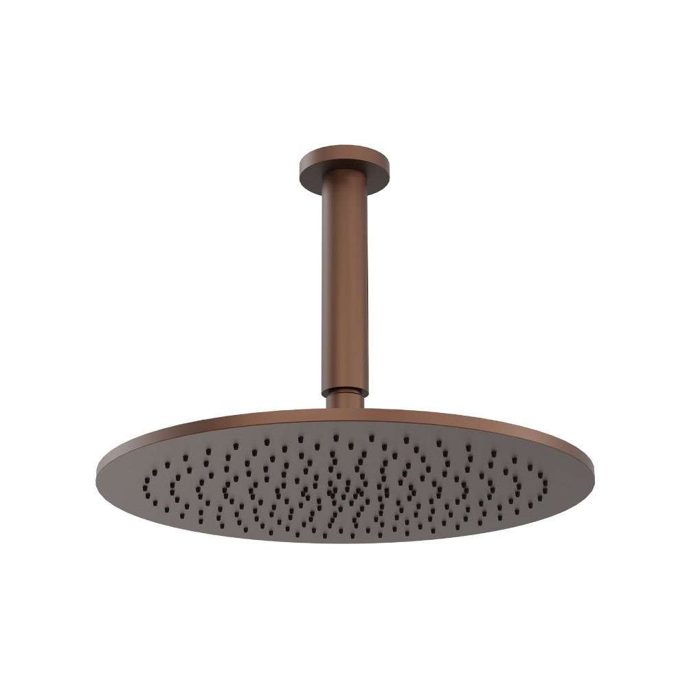 12" Rain Head with 6" Ceiling Mount Arm | Vortex Brown