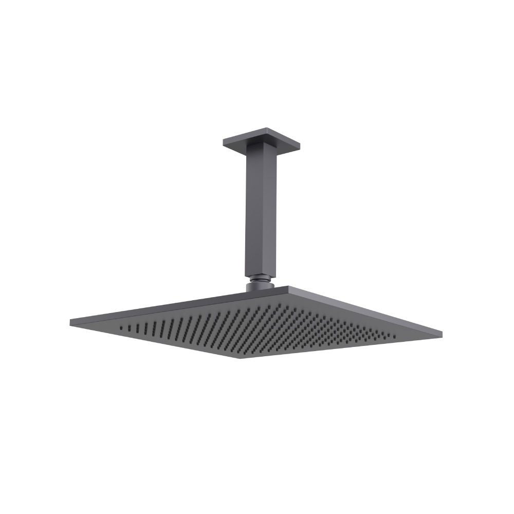 12" Rain Head with 6" Ceiling Mount Arm | Dark Grey