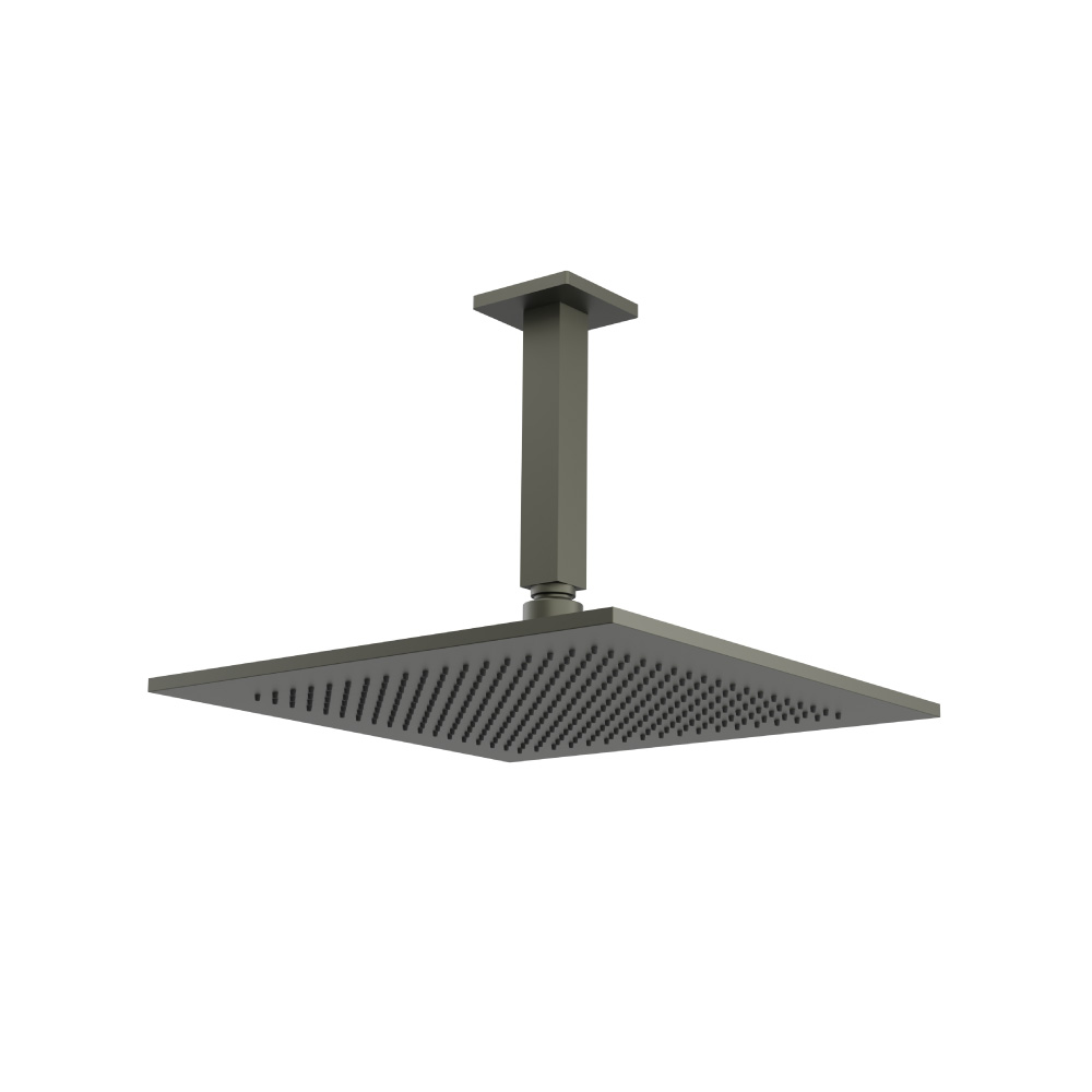 12" Rain Head with 6" Ceiling Mount Arm | Dark Green