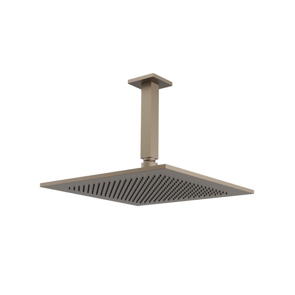 12" Rain Head with 6" Ceiling Mount Arm | Dark Tan