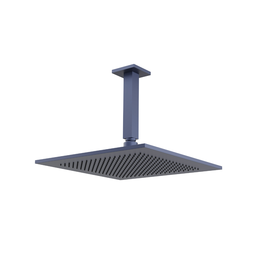 12" Rain Head with 6" Ceiling Mount Arm | Navy Blue