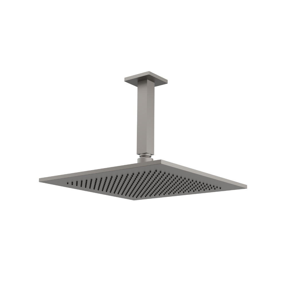 12" Rain Head with 6" Ceiling Mount Arm | Steel Grey