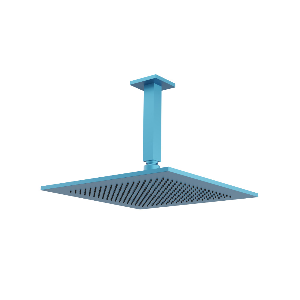 12" Rain Head with 6" Ceiling Mount Arm | Sky Blue