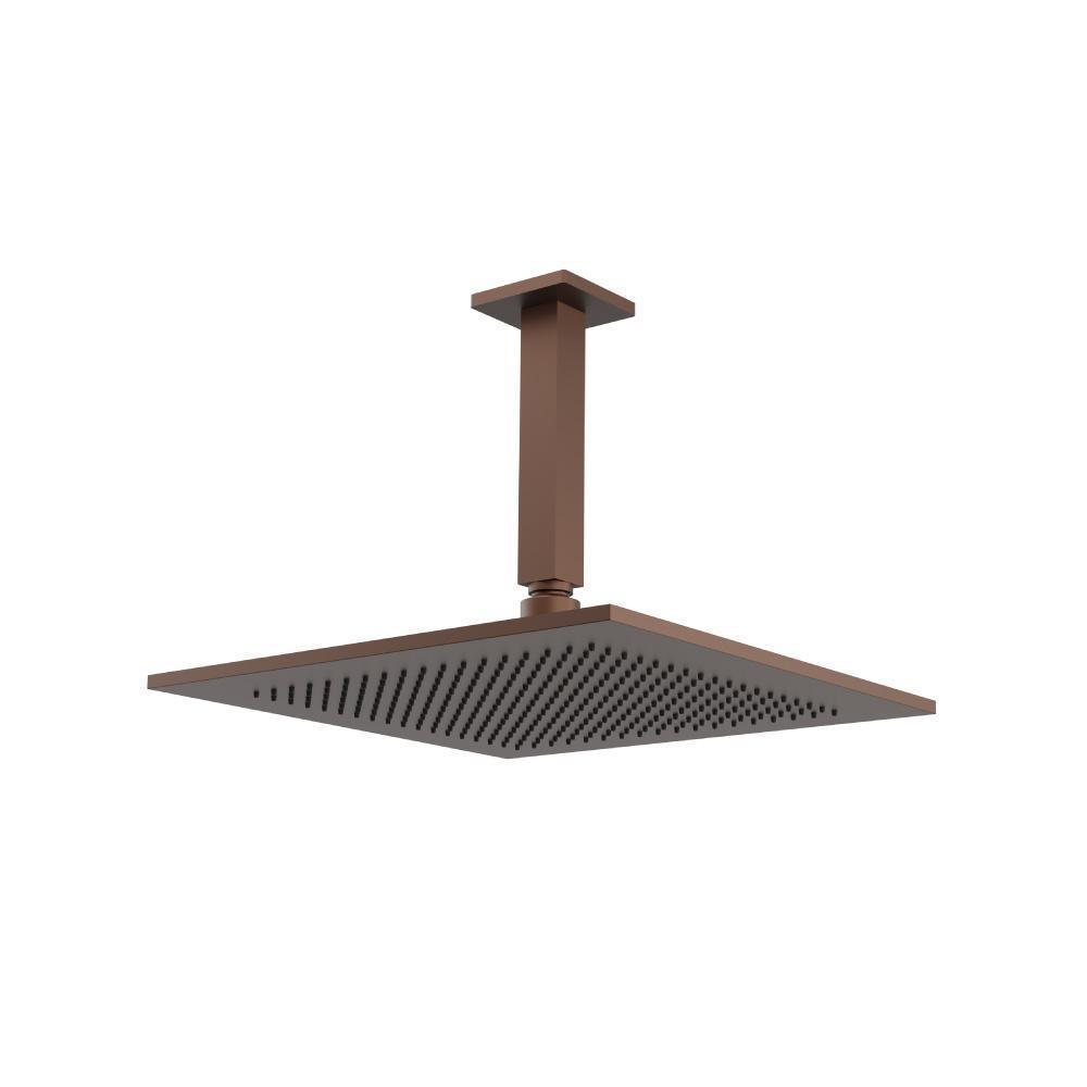 12" Rain Head with 6" Ceiling Mount Arm | Vortex Brown