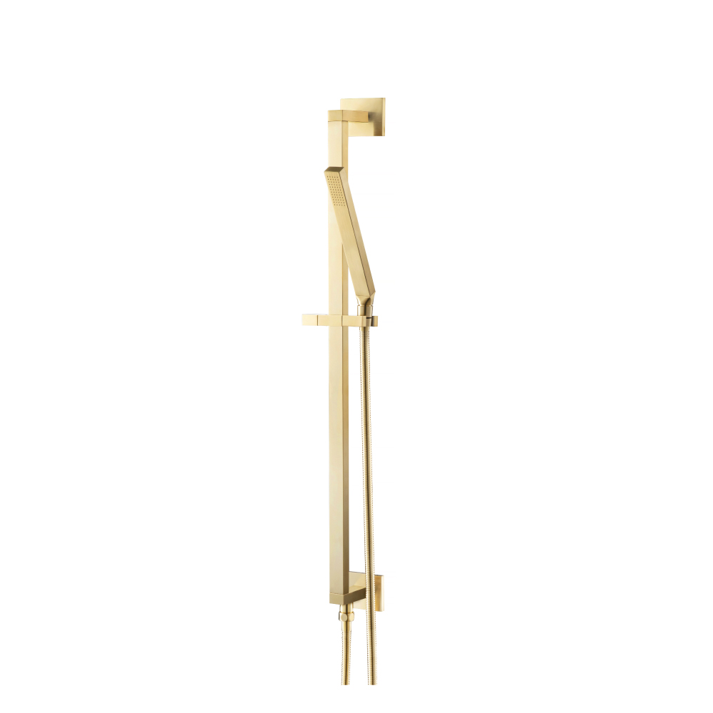 Hand Shower Set with Slide Bar, Integrated Elbow & Hose | Satin Brass PVD