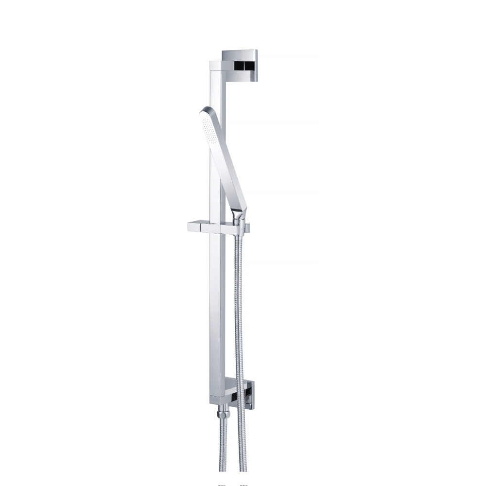 Hand Shower Set with Slide Bar, Integrated Elbow & Hose | Chrome