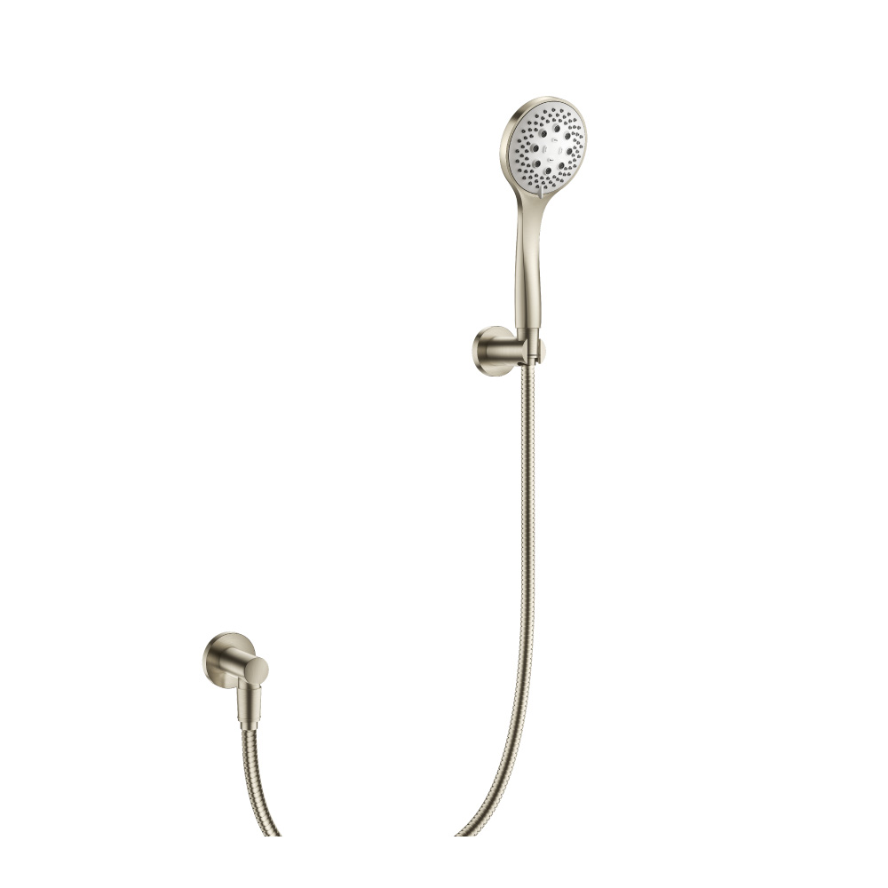 Hand Shower Set with Holder and Elbow | Brushed Nickel PVD