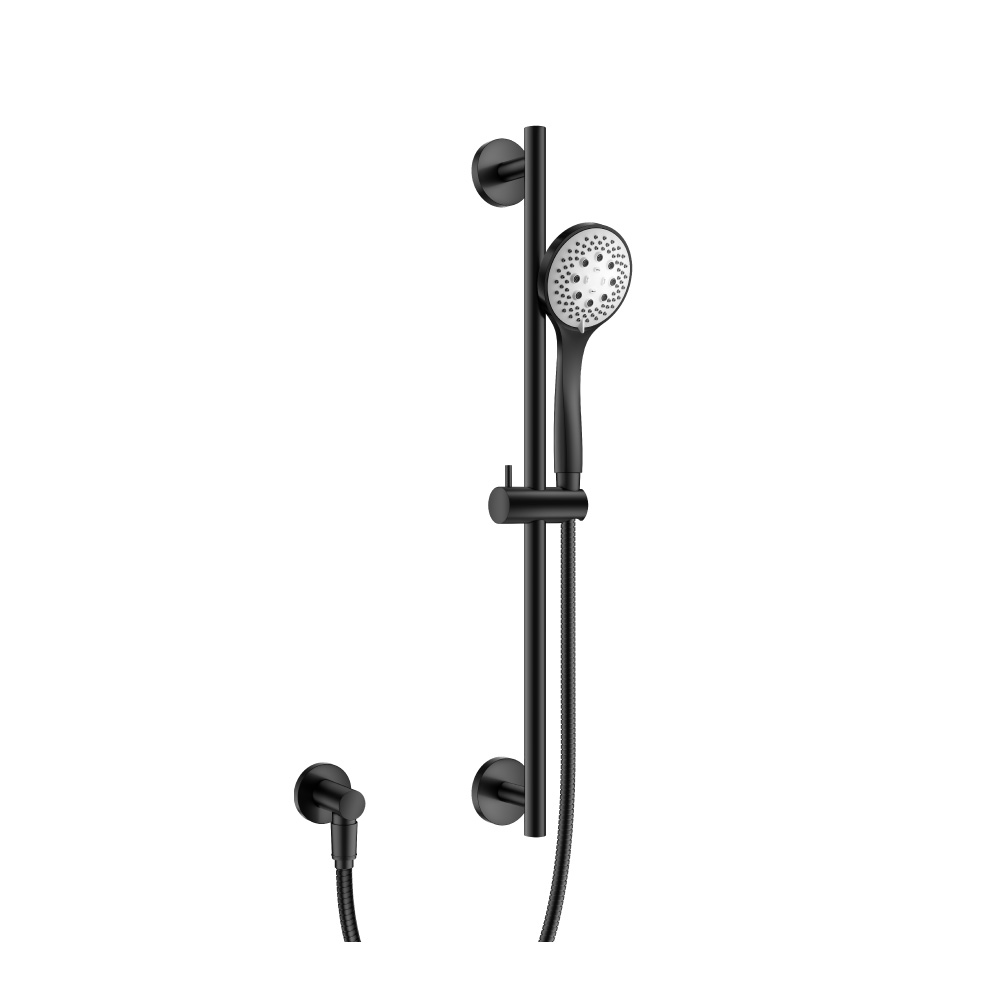 Hand Shower Set with Slide Bar and Elbow | Matte Black