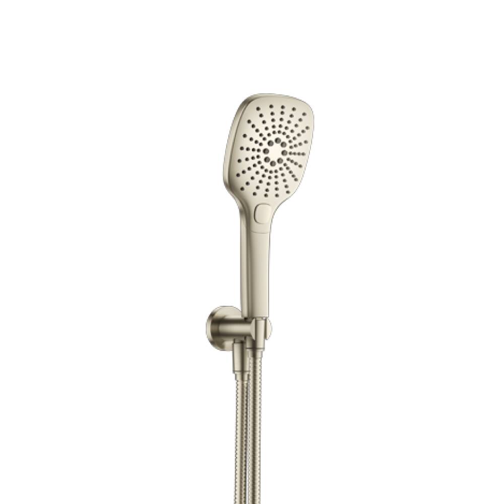 Hand Shower Set with Holder and Elbow Combo | Brushed Nickel PVD