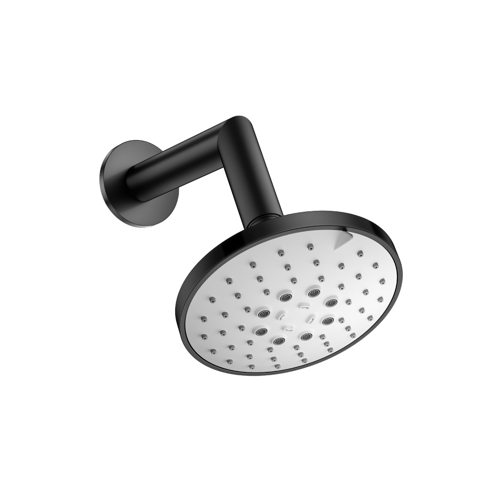 5" Multi Function Showerhead with 7" Arm  | Matte Black