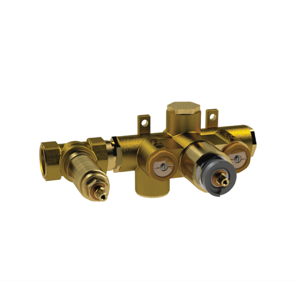 3/4" Thermostatic Valve - 1 Output | Rough Brass