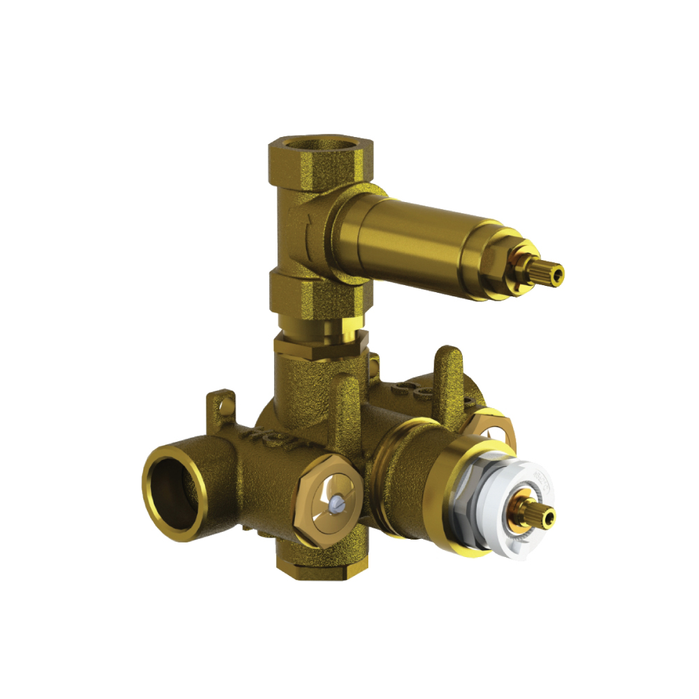 3/4" Thermostatic Valve - 1 Output | Rough Brass