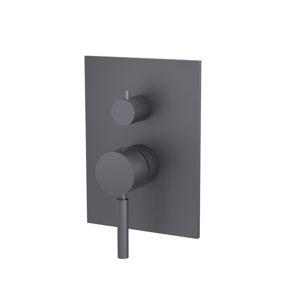 Tub / Shower Trim With Pressure Balance Valve - 2-Output | Dark Grey