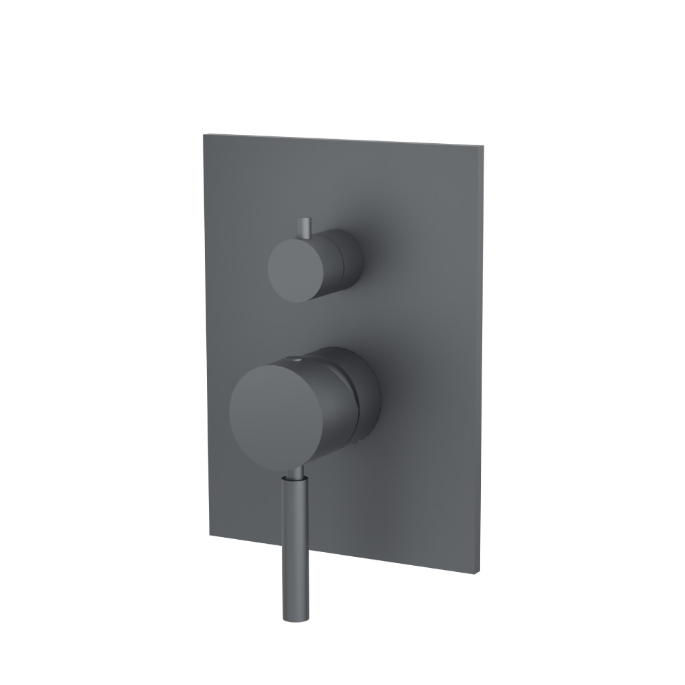 Tub / Shower Trim With Pressure Balance Valve - 2-Output | Rock Grey