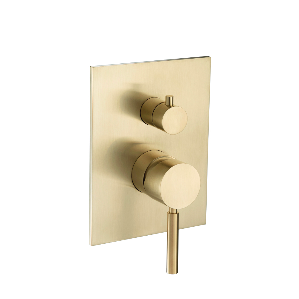 Tub / Shower Trim With Pressure Balance Valve - 2-Output | Satin Brass PVD