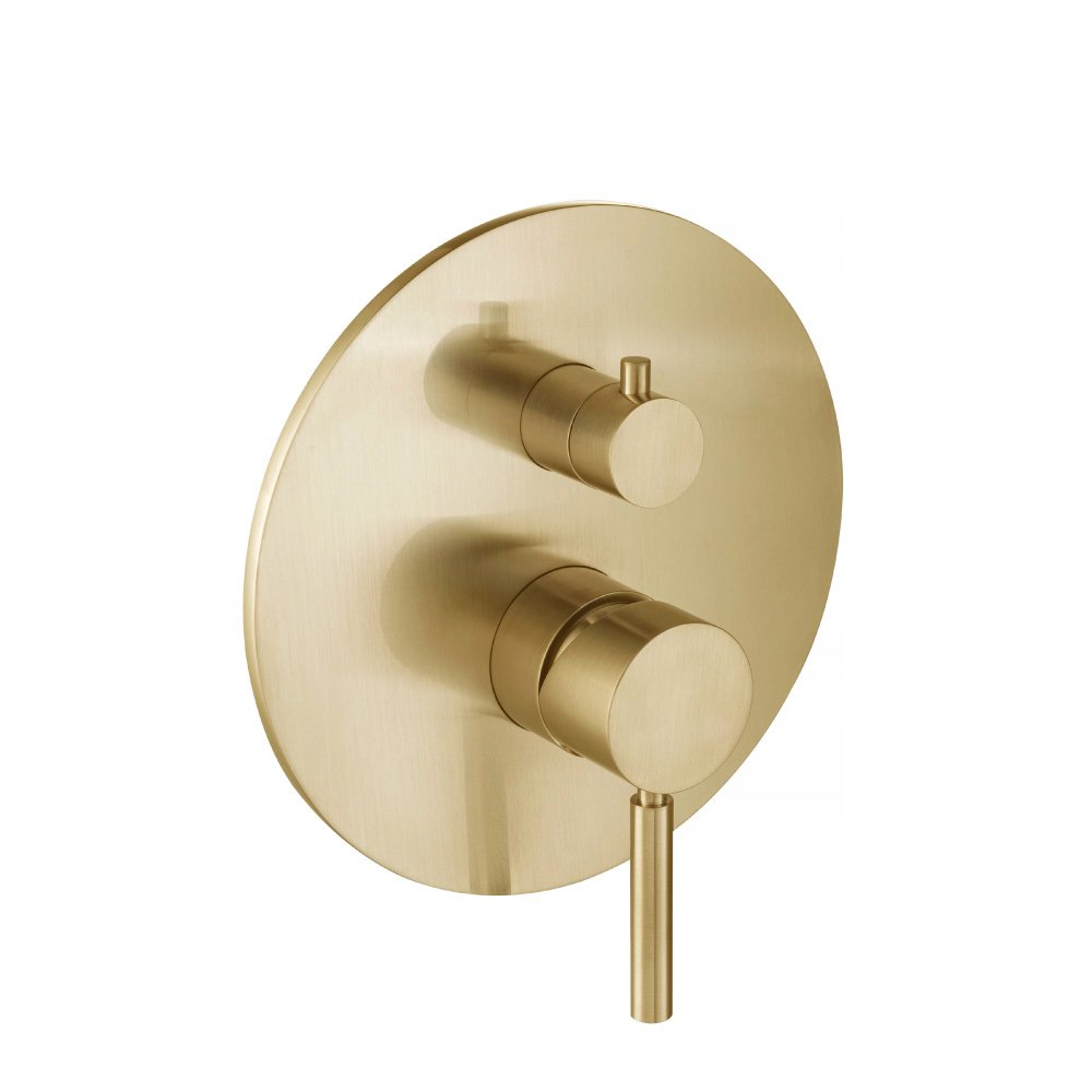 Tub / Shower Trim With Pressure Balance Valve - 2-Output | Satin Brass PVD