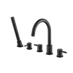 Five Hole Deck Mounted Roman Tub Faucet With Hand Shower