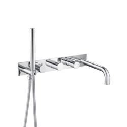 Wall Mount Tub Filler With Hand Shower