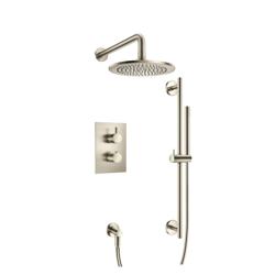 Two Output Shower Set With Shower Head, Hand Held And Slide Bar