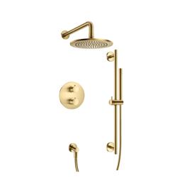 Two Output Shower Set With Shower Head, Hand Held And Slide Bar