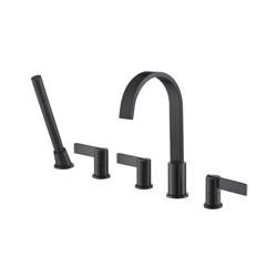 Five Hole Deck Mounted Roman Tub Faucet With Hand Shower