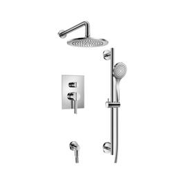 Two Output Shower Set With Shower Head, Hand Held And Slide Bar